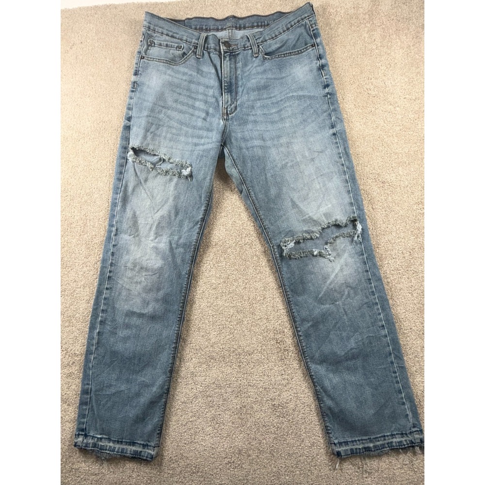 Denizen From Levi's 231 Jeans Men 36x32 Blue Straight Leg Mid Rise Distressed